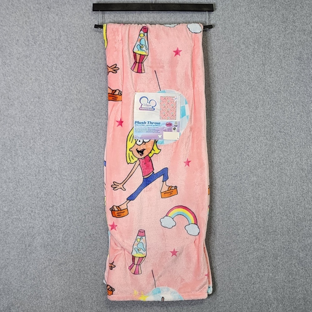 Disney‎ Lizzie McGuire Plush Throw Pink 50x70 Y2K Retro Throwback Fleece Blanket